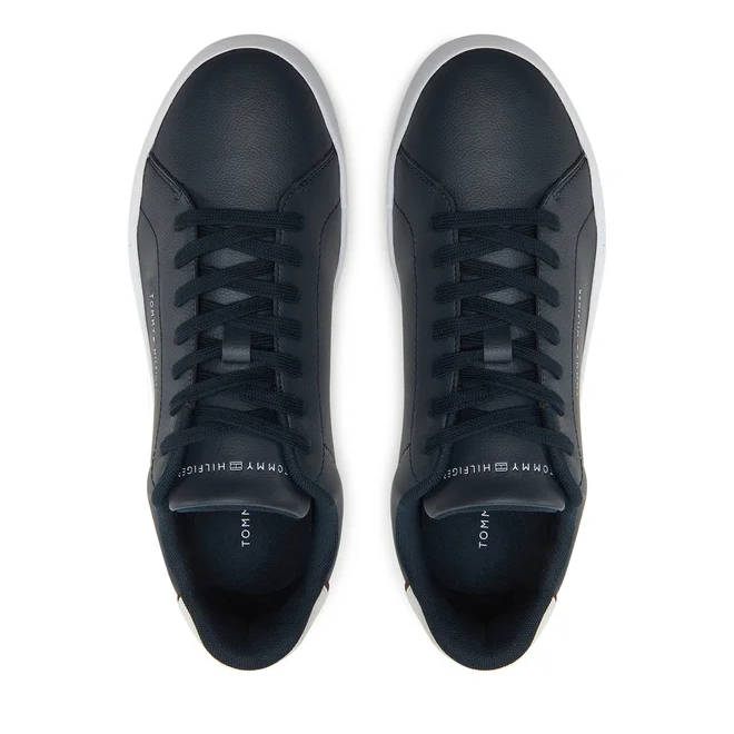 Ανδρικά Δερμάτινα Sneakers Navy Μπλε Tommy Hilfiger FM0FM05367-DW5