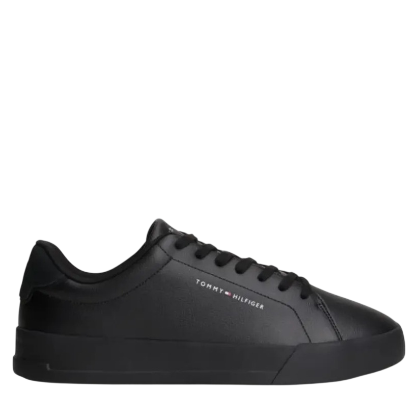 Ανδρικά Δερμάτινα Sneakers Μαύρα Tommy Hilfiger FM0FM05367-0GJ