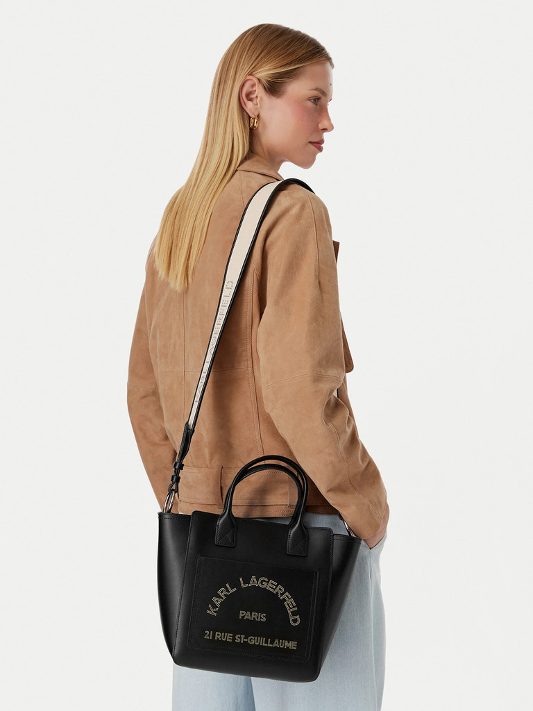 Γυναικεία Δερμάτινη K/Daily Tote Τσάντα Μαύρη Karl Lagerfeld B3W30093-1AV Black