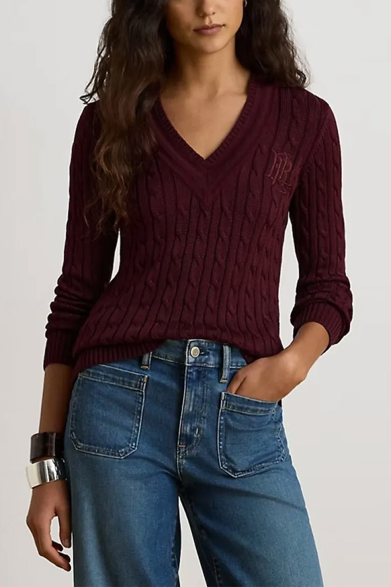 Γυναικείο Πουλόβερ Μπορντό Ralph Lauren 200888795501-RED