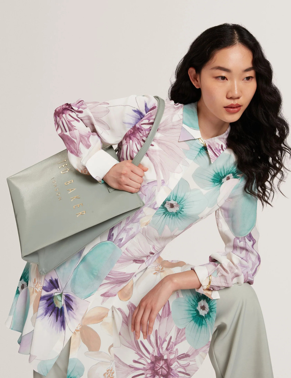 Γυναικεία Crinkon Large Icon Τσάντα Γκρι Ted Baker 284882-midgrey