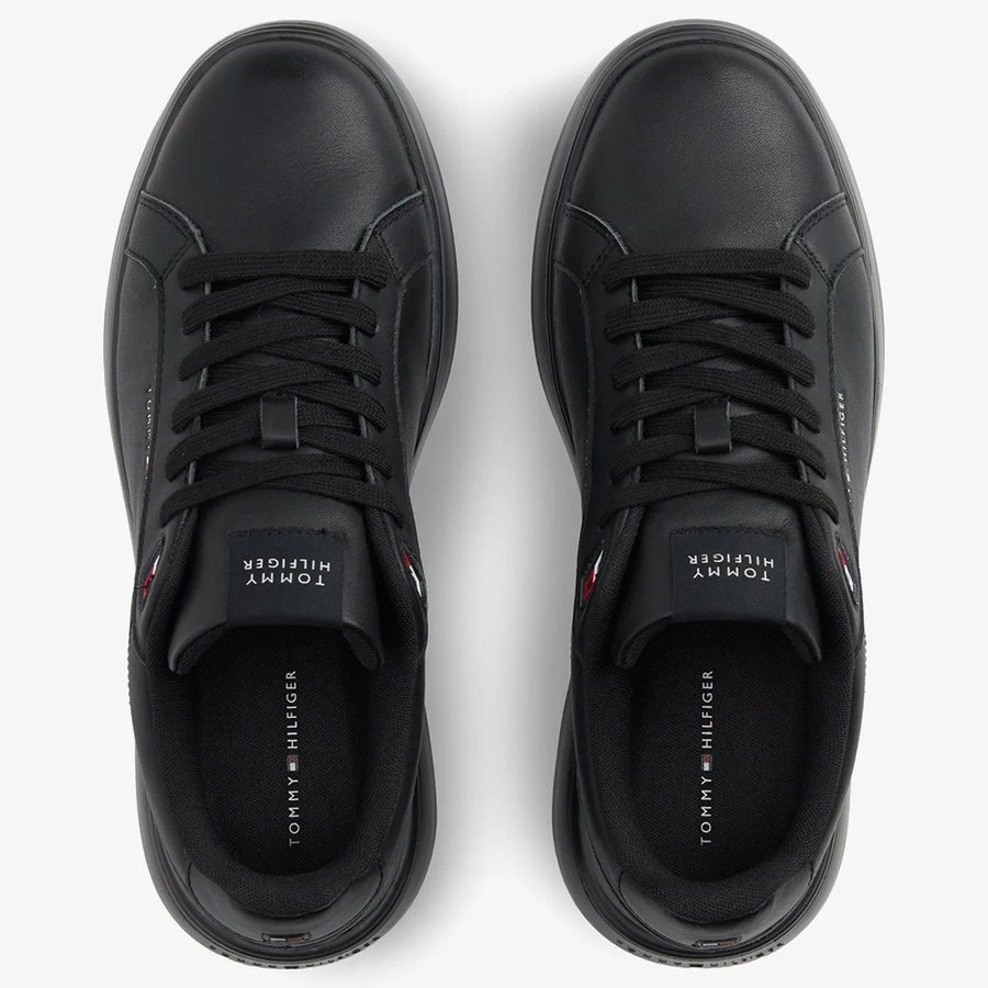 Ανδρικά Δερμάτινα Sneakers Μαύρα Tommy Hilfiger FM0FM06000-0GJ