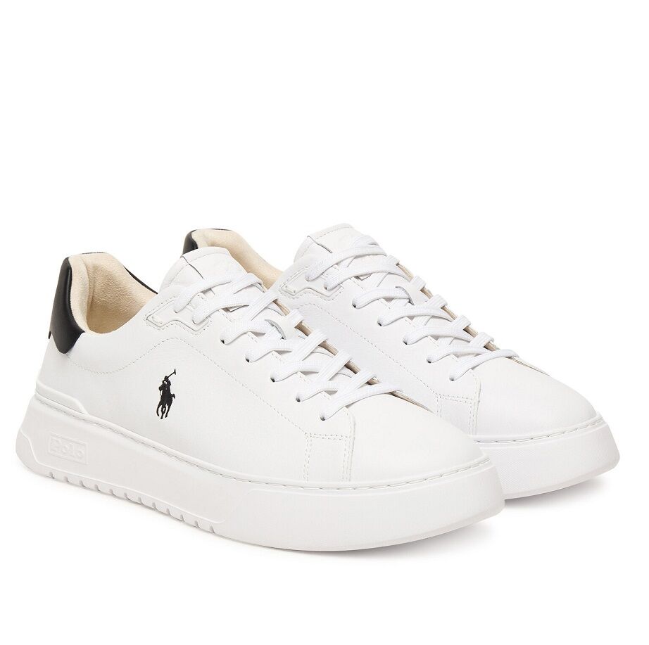 Ανδρικά Δερμάτινα RLite Court Sneakers Λευκά Ralph Lauren 809974097002-White