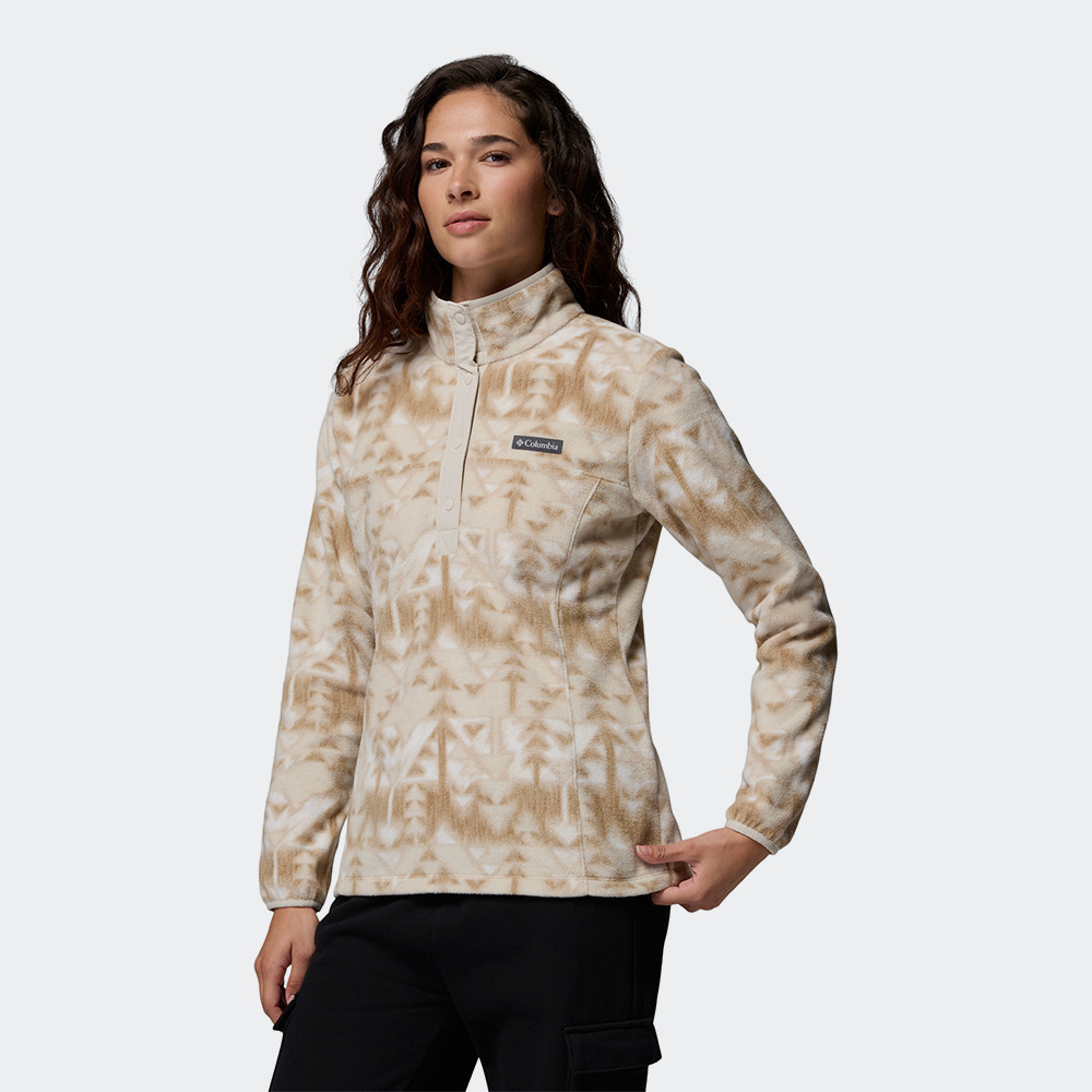 Γυναικείο Benton Springs Printed 1/2 Snap Fleece Μπεζ Columbia 2085611-271