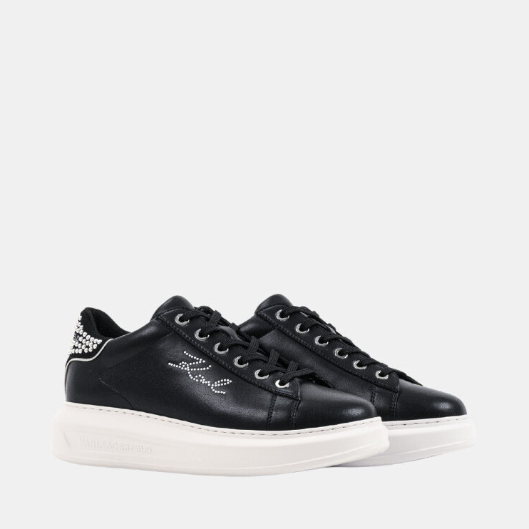 Γυναικεία Δερμάτινα Kapri Sneakers Μαύρα Karl Lagerfeld KL62518P-00S Black