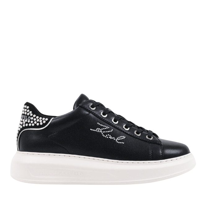 Γυναικεία Δερμάτινα Kapri Sneakers Μαύρα Karl Lagerfeld KL62518P-00S Black