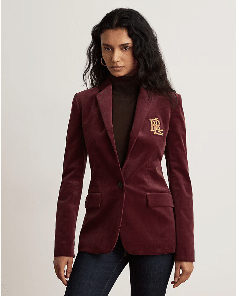 Γυναικείο Σακάκι Κοτλέ Μπορντό Ralph Lauren 200P14619500-RED