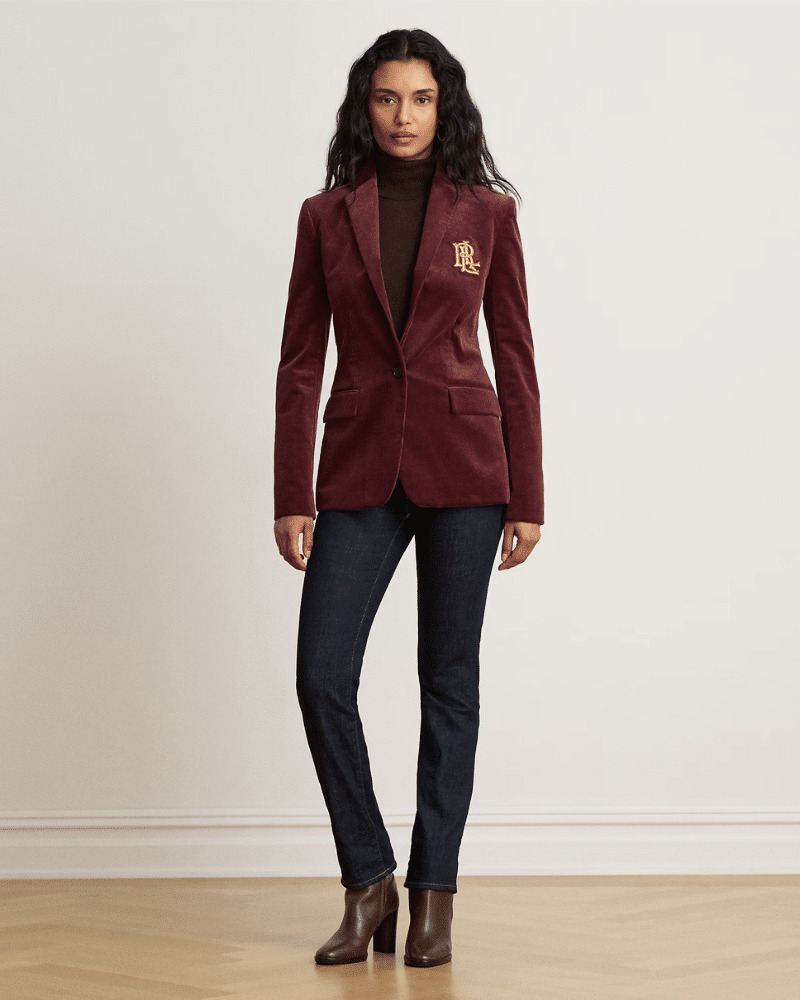 Γυναικείο Σακάκι Κοτλέ Μπορντό Ralph Lauren 200P14619500-RED