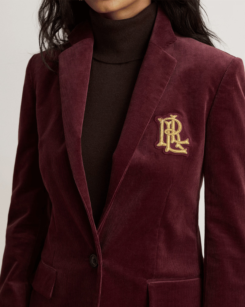 Γυναικείο Σακάκι Κοτλέ Μπορντό Ralph Lauren 200P14619500-RED