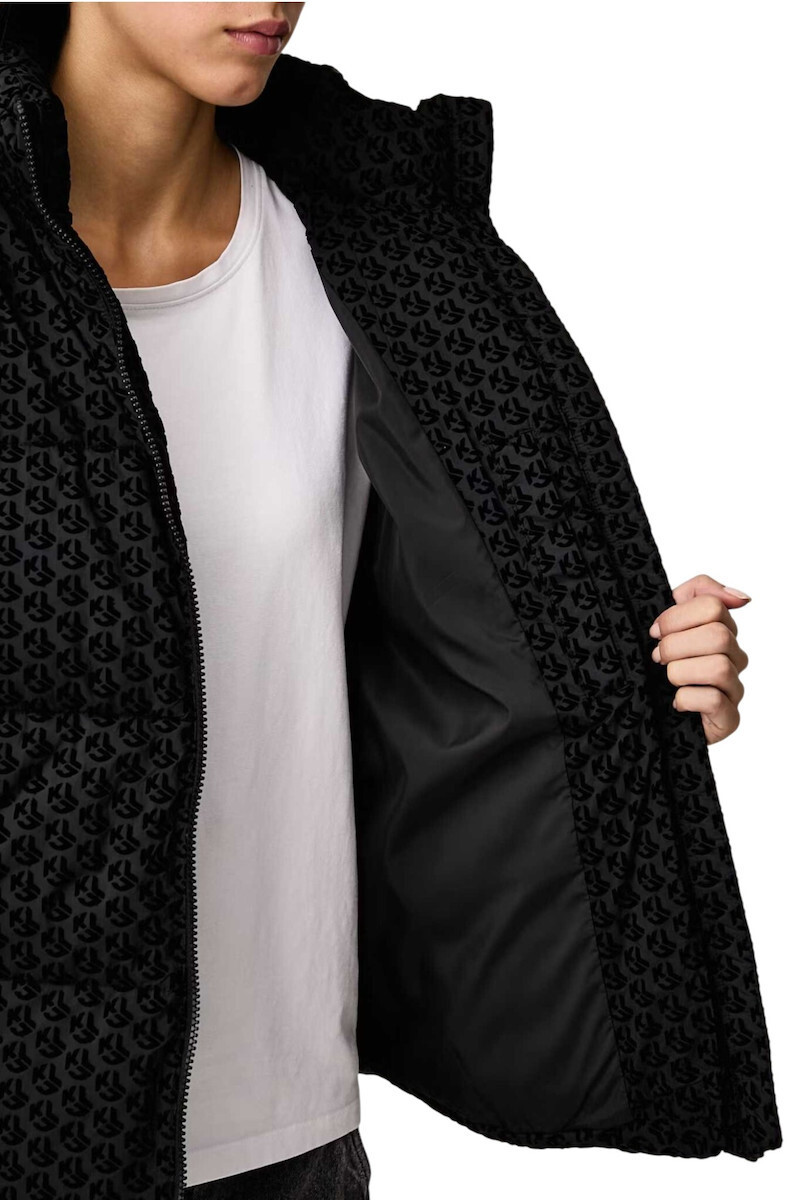 Γυναικείο Monogram Puffer Μπουφάν Μαύρο Karl Lagerfeld Jeans B4W15020-A75