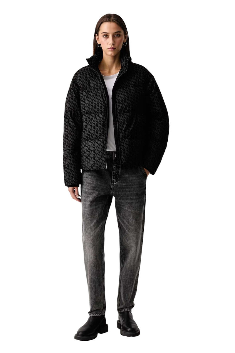 Γυναικείο Monogram Puffer Μπουφάν Μαύρο Karl Lagerfeld Jeans B4W15020-A75