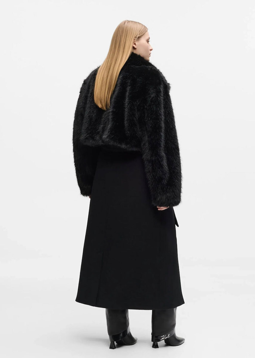 Γυναικείο Παλτό Μαύρο Karl Lagerfeld B4W15006-999 Black