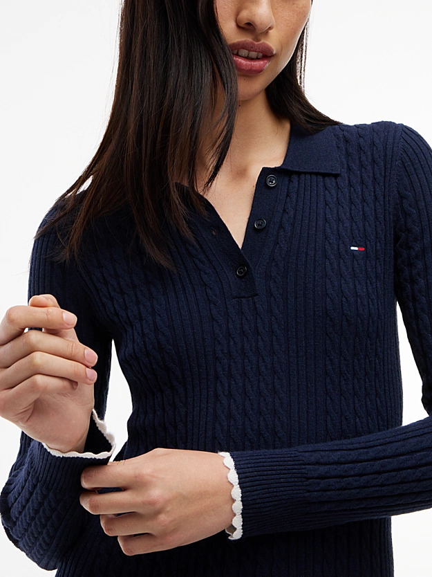 Γυναικείο Πλεκτό Polo Φόρεμα Navy Μπλε Tommy Jeans DW0DW23317-C1G