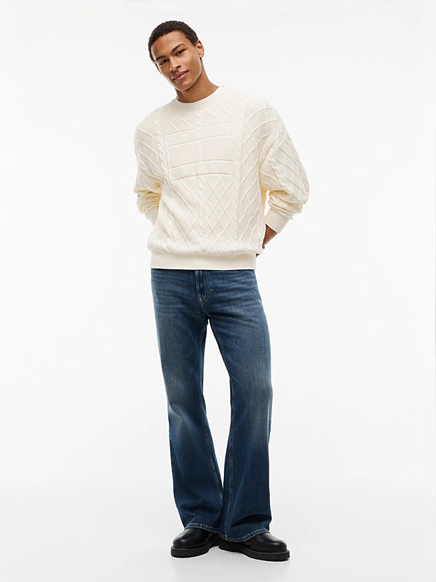 Ανδρικό Πουλόβερ Εκρού Tommy Jeans DM0DM23614-AEF