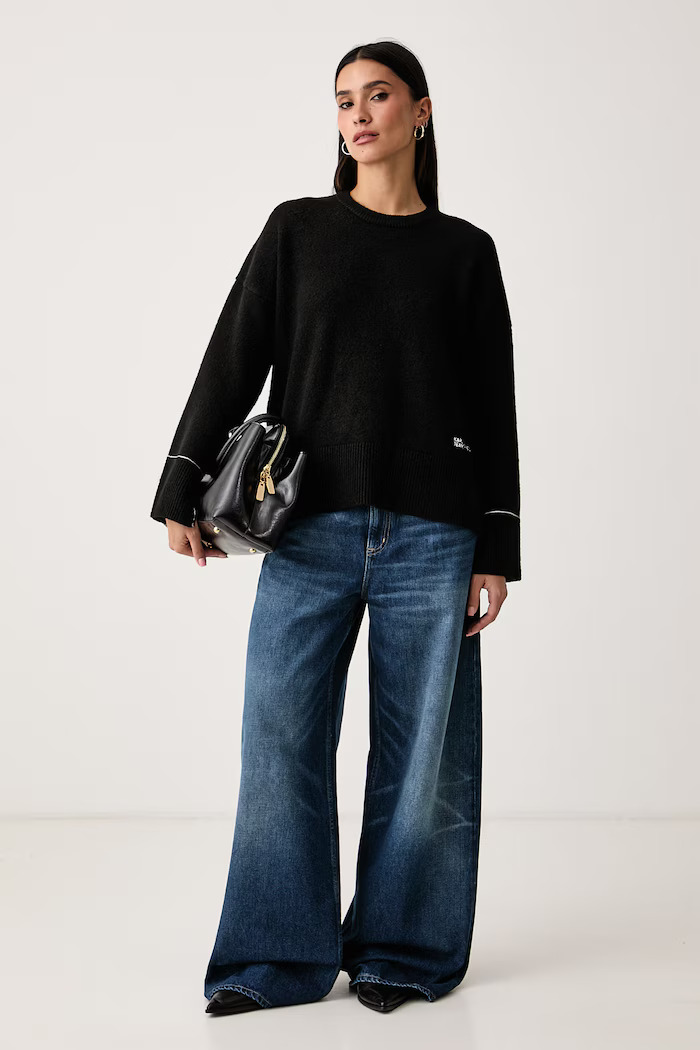 Γυναικείο Πουλόβερ Μαύρο Karl Lagerfeld Jeans B4W18057-999 Black