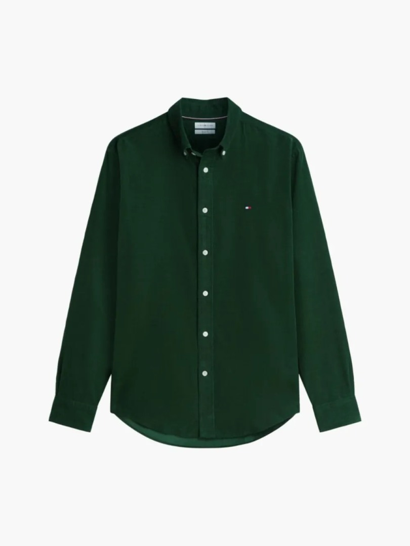Ανδρικό Κοτλέ Πουκάμισο Πράσινο Tommy Hilfiger MW0MW40486-L07