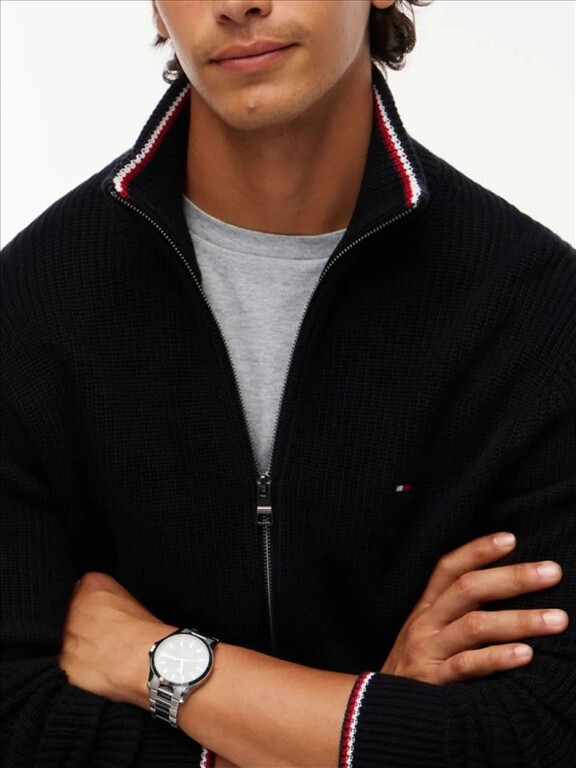 Ανδρική Πλεκτή Ζακέτα Μαύρη Tommy Hilfiger MW0MW41517-BDS