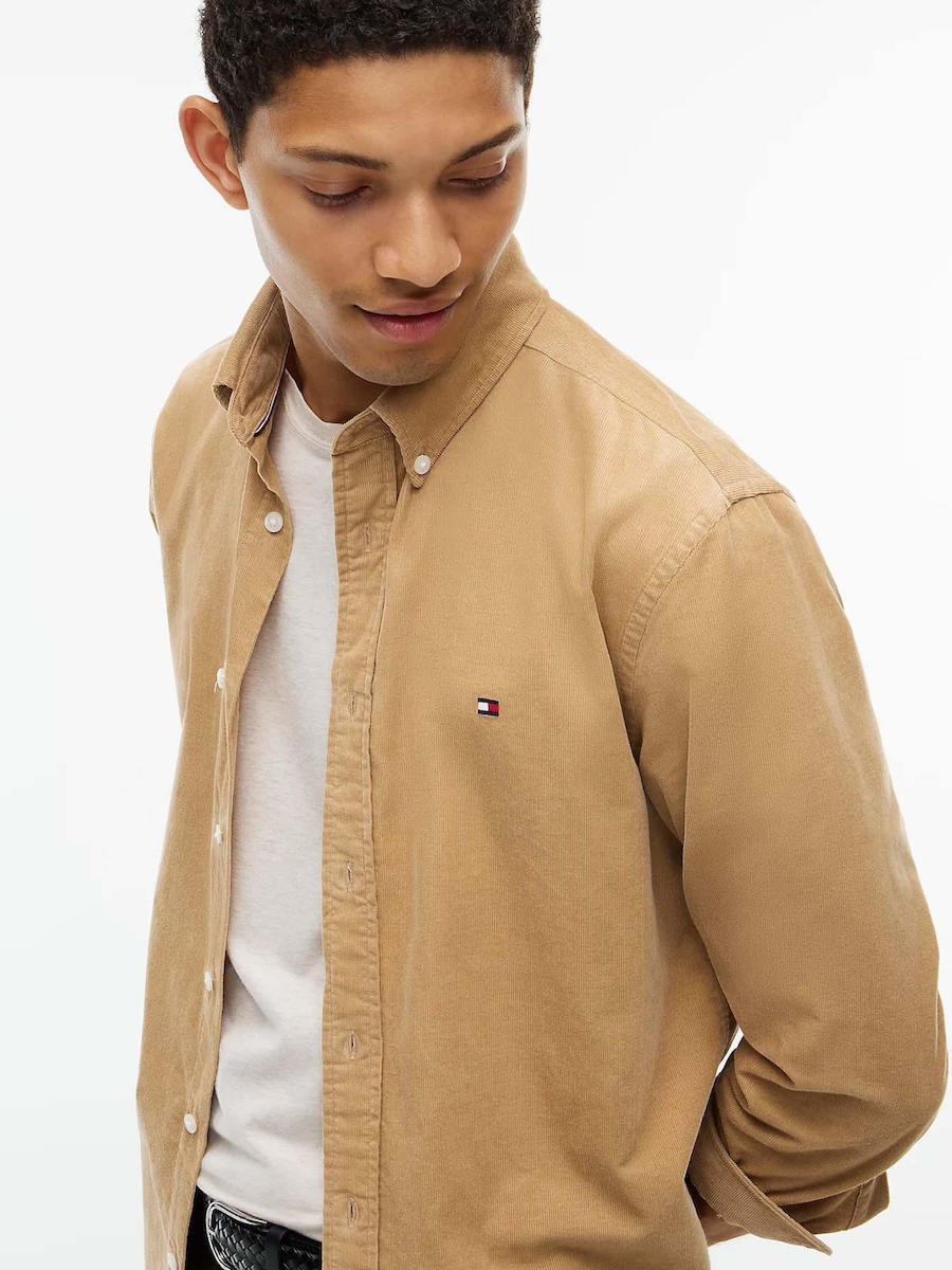 Ανδρικό Κοτλέ Πουκάμισο Μπεζ Tommy Hilfiger MW0MW40486-ABS