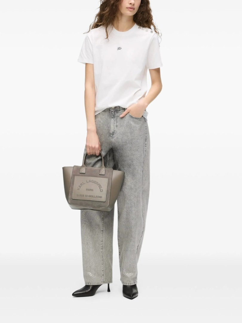 Γυναικεία Δερμάτινη K/Daily Tote Τσάντα Γκρι Karl Lagerfeld B3W30094-1KU Ash Grey