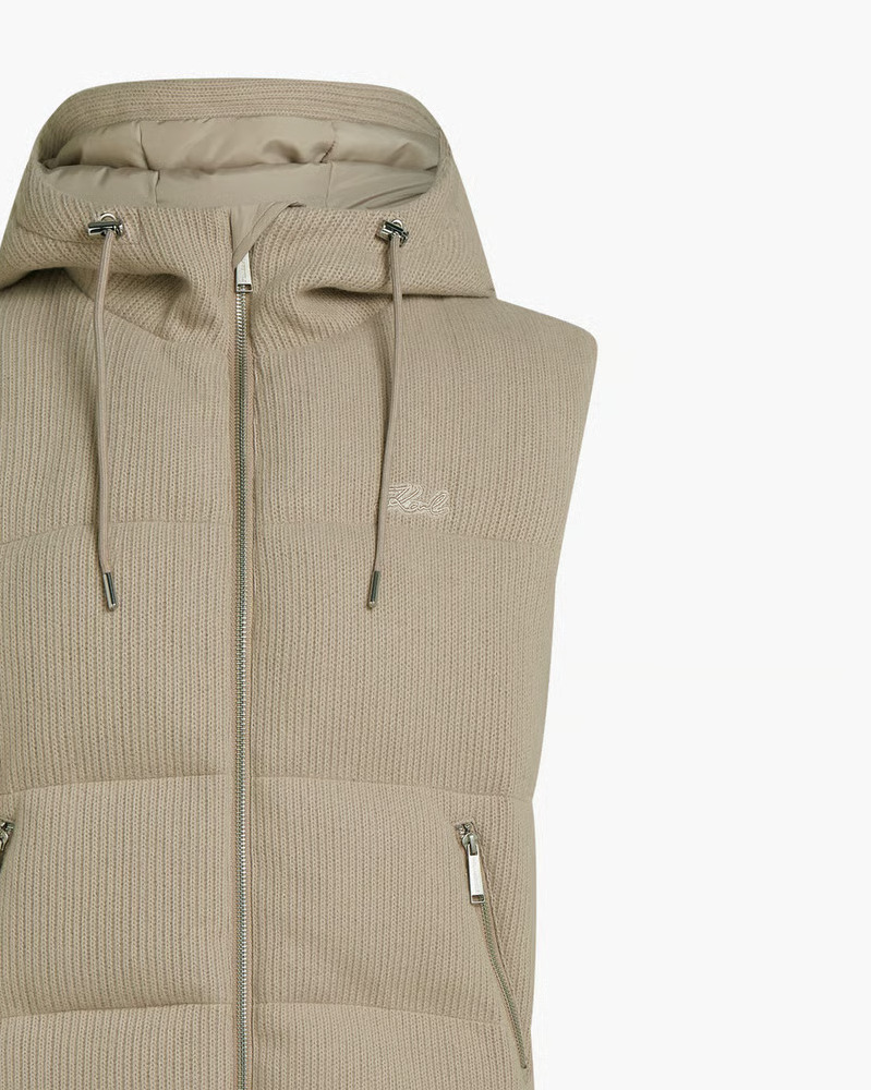 Γυναικείο Πλεκτό Γιλέκο Μπεζ Karl Lagerfeld B4W15008-149 Sand