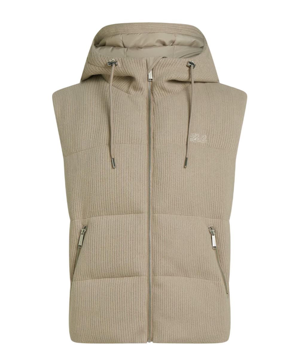 Γυναικείο Πλεκτό Γιλέκο Μπεζ Karl Lagerfeld B4W15008-149 Sand