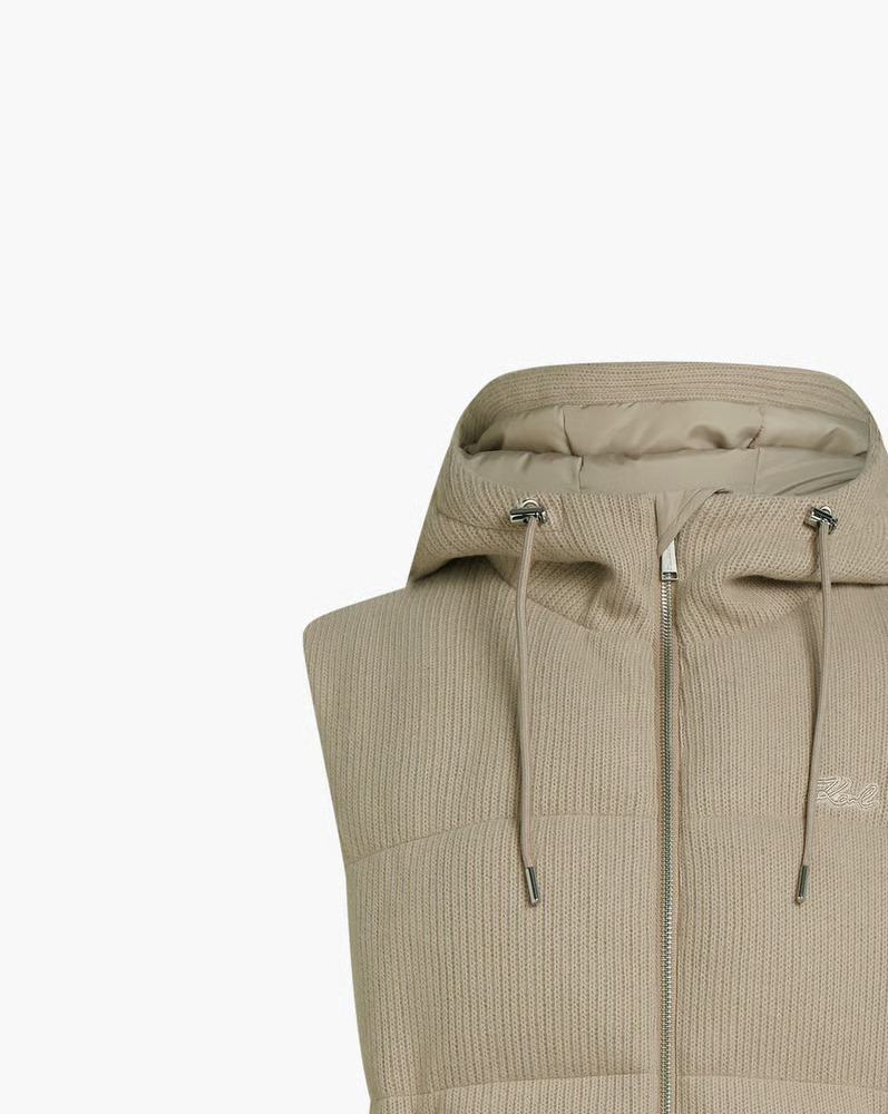 Γυναικείο Πλεκτό Γιλέκο Μπεζ Karl Lagerfeld B4W15008-149 Sand