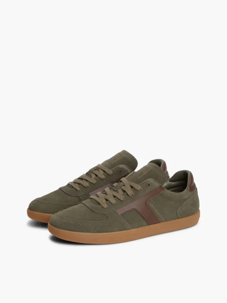 Ανδρικά Δερμάτινα Tribeca Sneakers Λαδί Tommy Hilfiger FM0FM06069-RBN