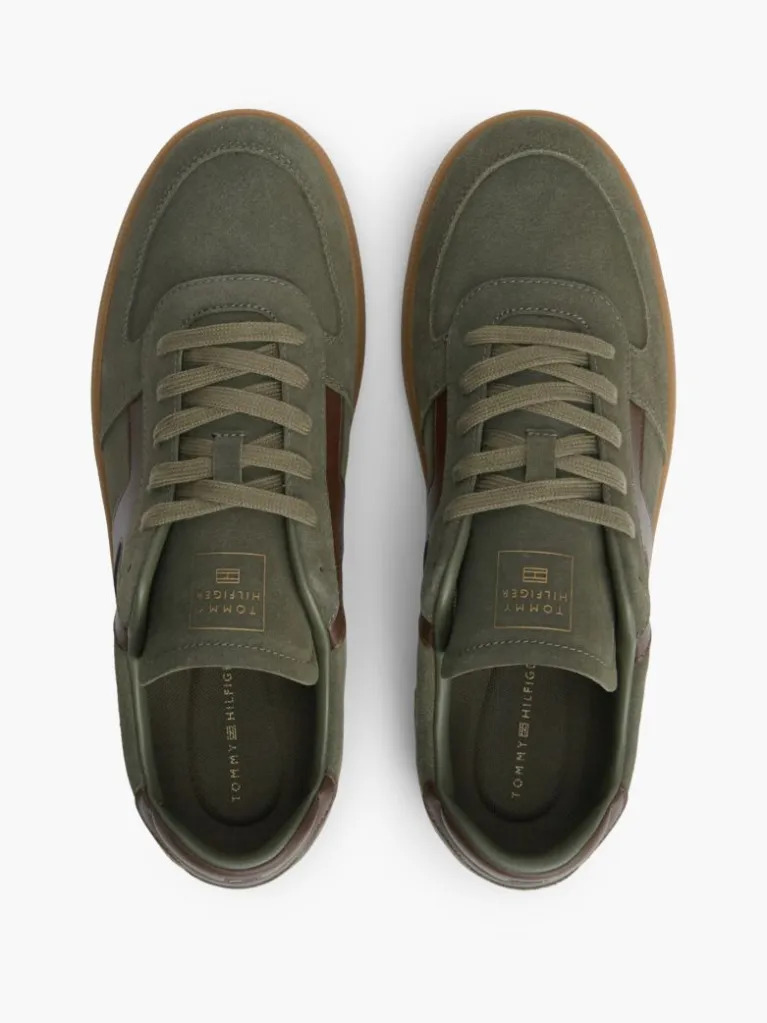 Ανδρικά Δερμάτινα Tribeca Sneakers Λαδί Tommy Hilfiger FM0FM06069-RBN