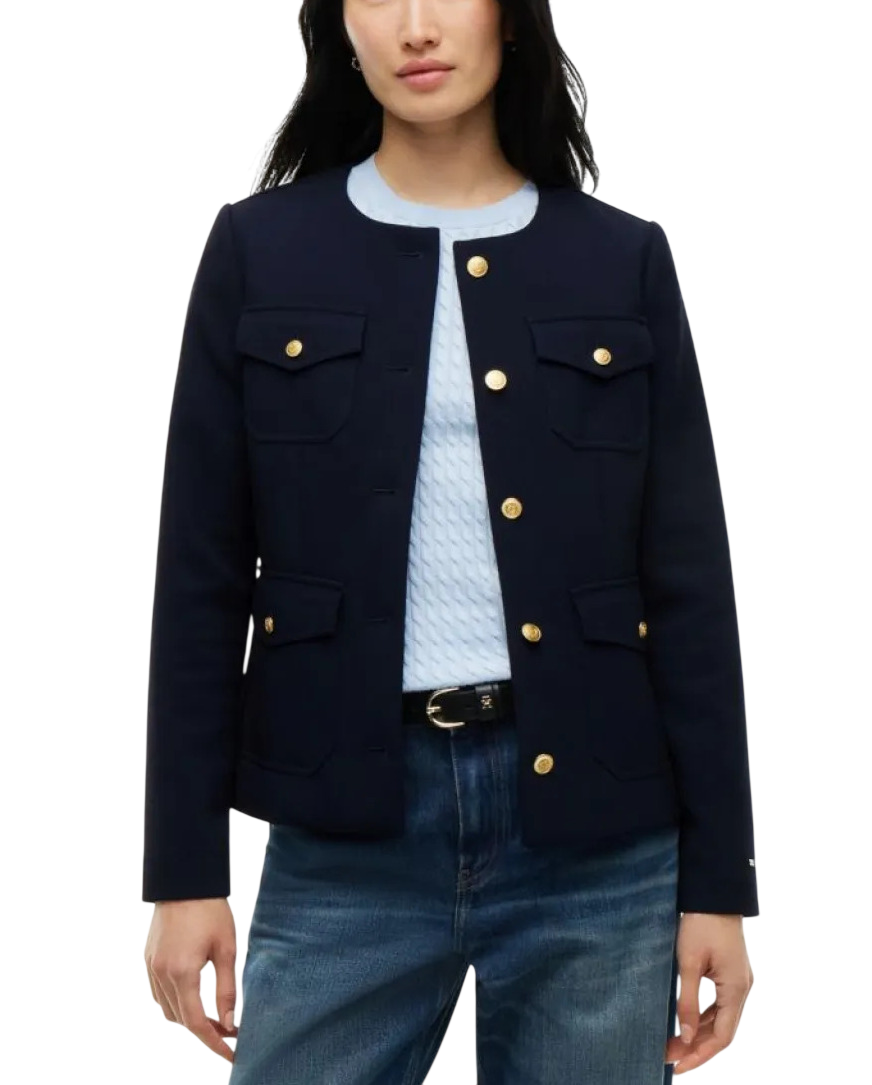 TOMMY HILFIGER Γυναικείο Slim Σακάκι Navy Μπλε Tommy Hilfiger WW0WW51728-C1G