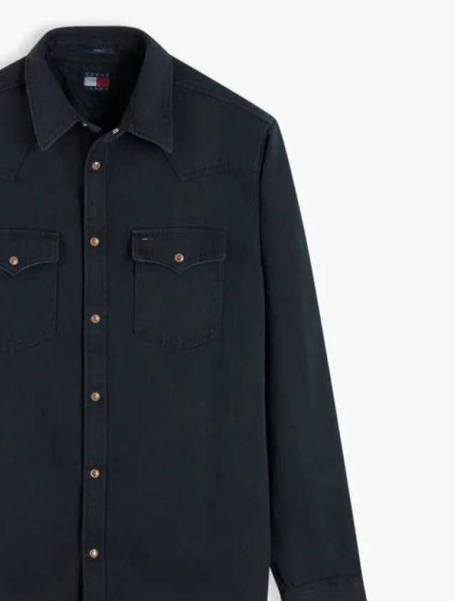Ανδρικό Western Τζιν Πουκάμισο Μαύρο Tommy Jeans DM0DM23518-BDS