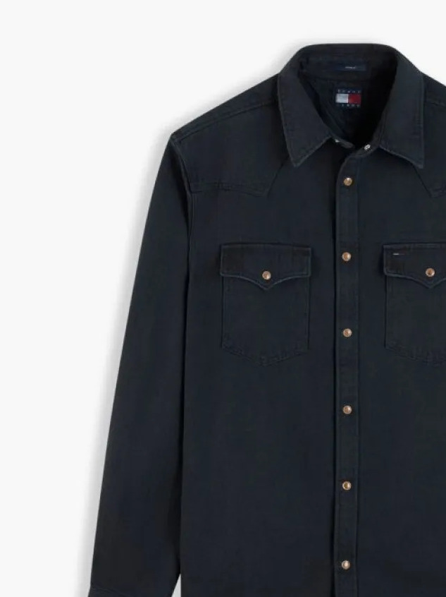 Ανδρικό Western Τζιν Πουκάμισο Μαύρο Tommy Jeans DM0DM23518-BDS