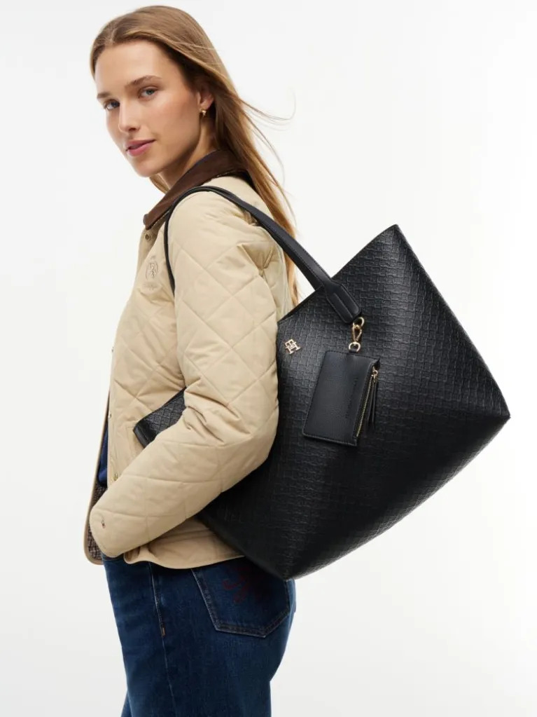 Γυναικεία Icon Tote Τσάντα Μαύρη Tommy Hilfiger AW0AW19004-BDS