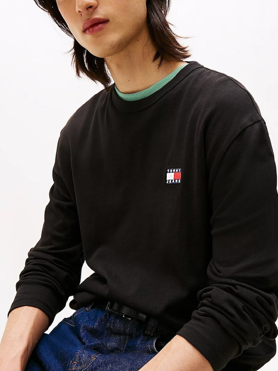Ανδρικό Μακρυμάνικο T-shirt Μαύρο Tommy Jeans DM0DM21974-BDS