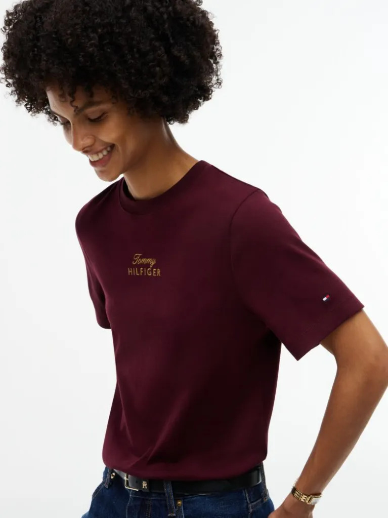 Γυναικείο T-shirt Μπορντό Tommy Hilfiger WW0WW51725-XIH