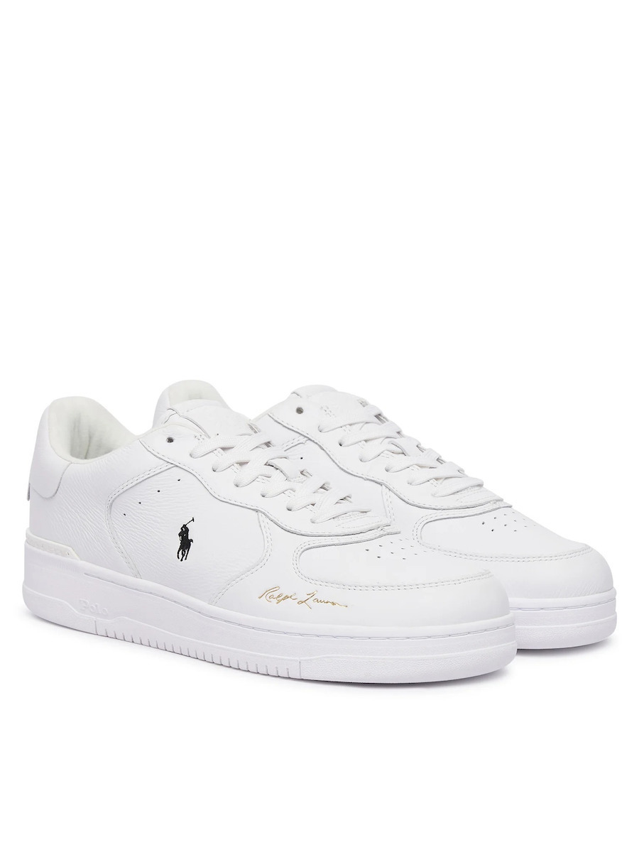 Ανδρικά Δερμάτινα Masters Court Sneakers Λευκά Ralph Lauren 809P17938001-White