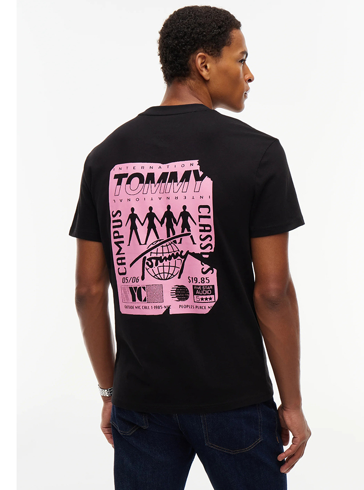 Ανδρικό T-shirt Μαύρο Tommy Jeans DM0DM23561-BDS