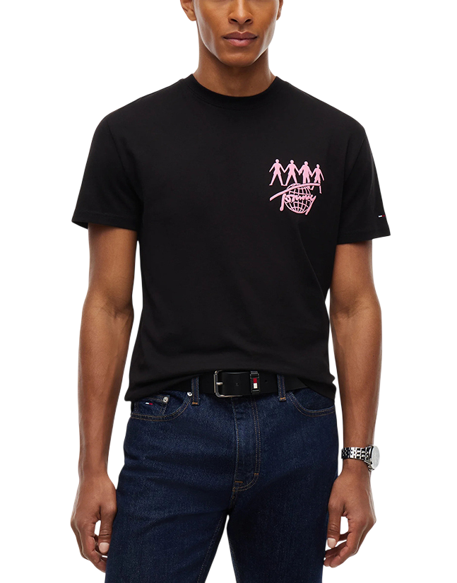 Ανδρικό T-shirt Μαύρο Tommy Jeans DM0DM23561-BDS