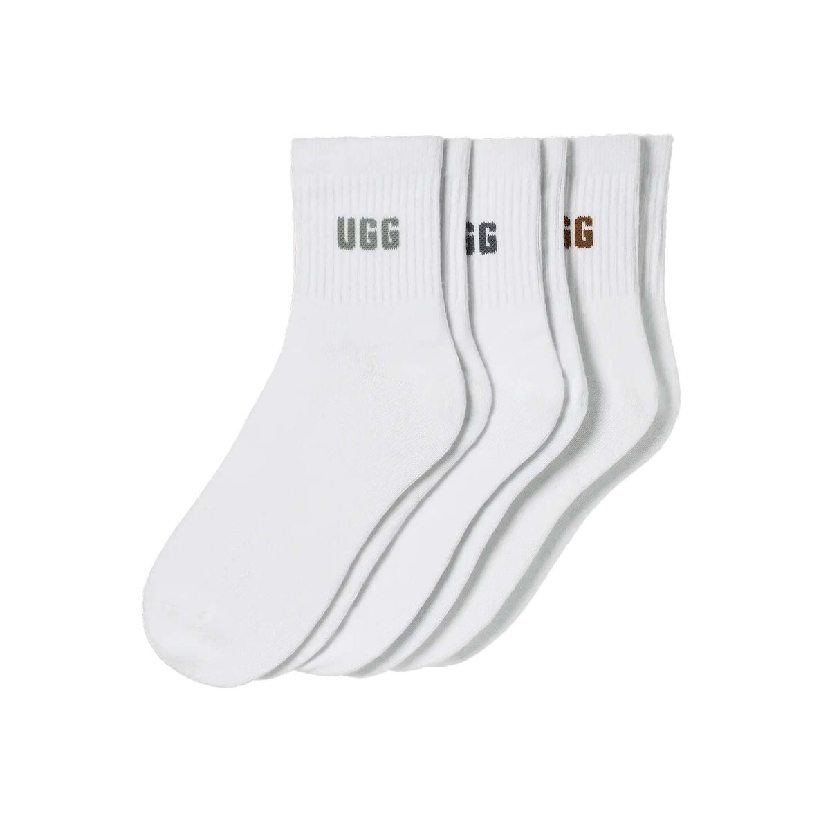Γυναικείες Quinlin Logo Quarter Κάλτσες 3 Τεμαχίων Λευκές UGG 1181412-SMYB