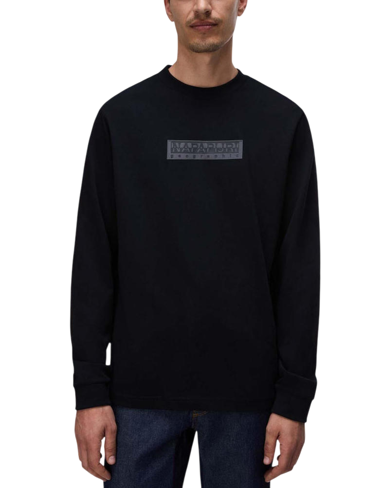 Ανδρικό S-Box Logo Μακρυμάνικο T-shirt Μαύρο Napapijri NP0A8BC5-9411