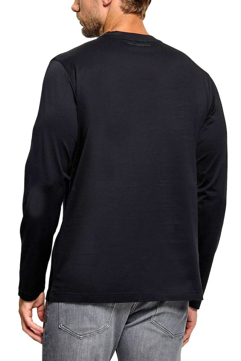 Ανδρικό Μακρυμάνικο T-shirt Μαύρο Karl Lagerfeld 755002 564200-990