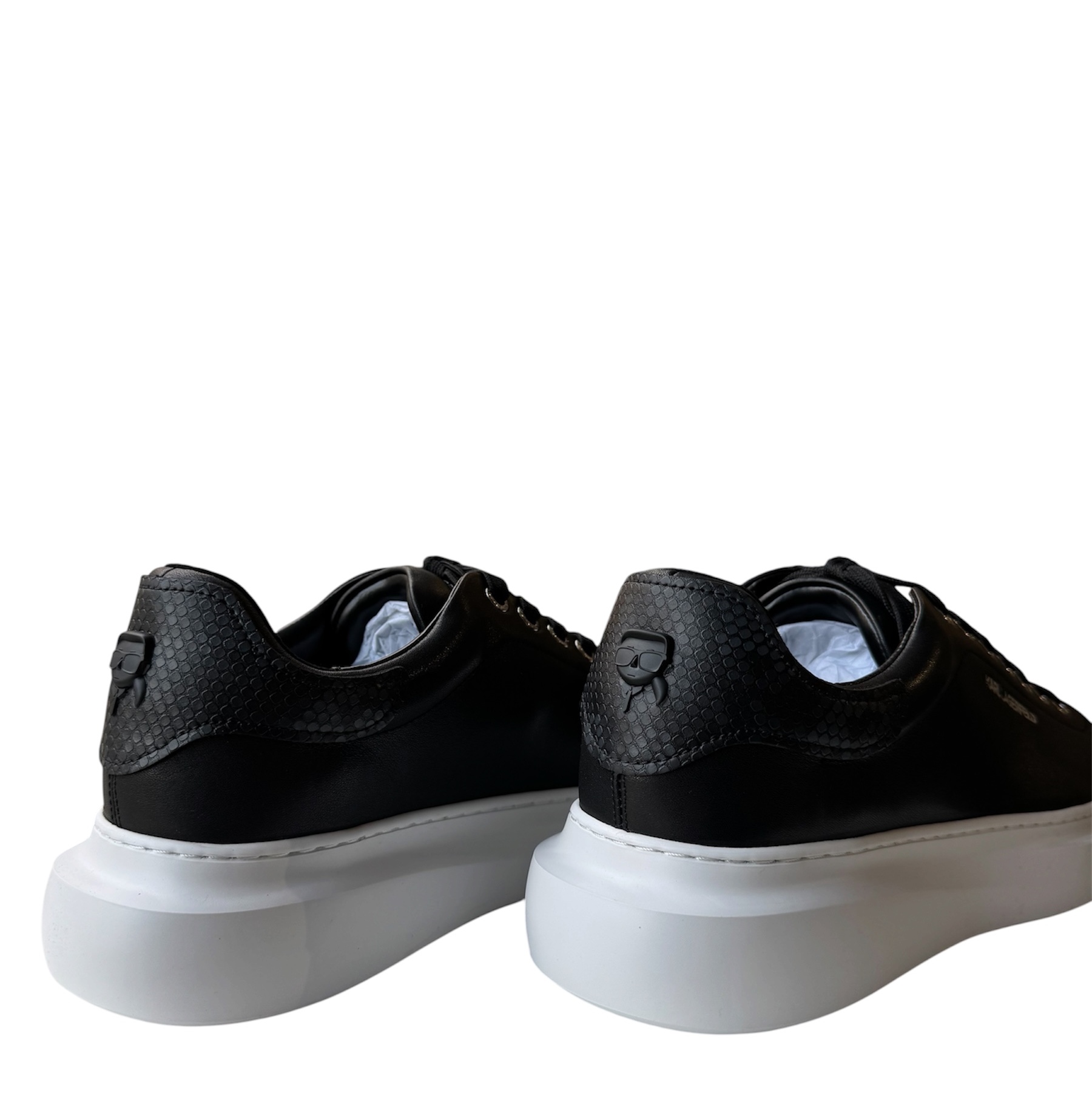 Ανδρικά Δερμάτινα Kore Python Tab Sneakers Μαύρα Karl Lagerfeld KL56584-000 Black