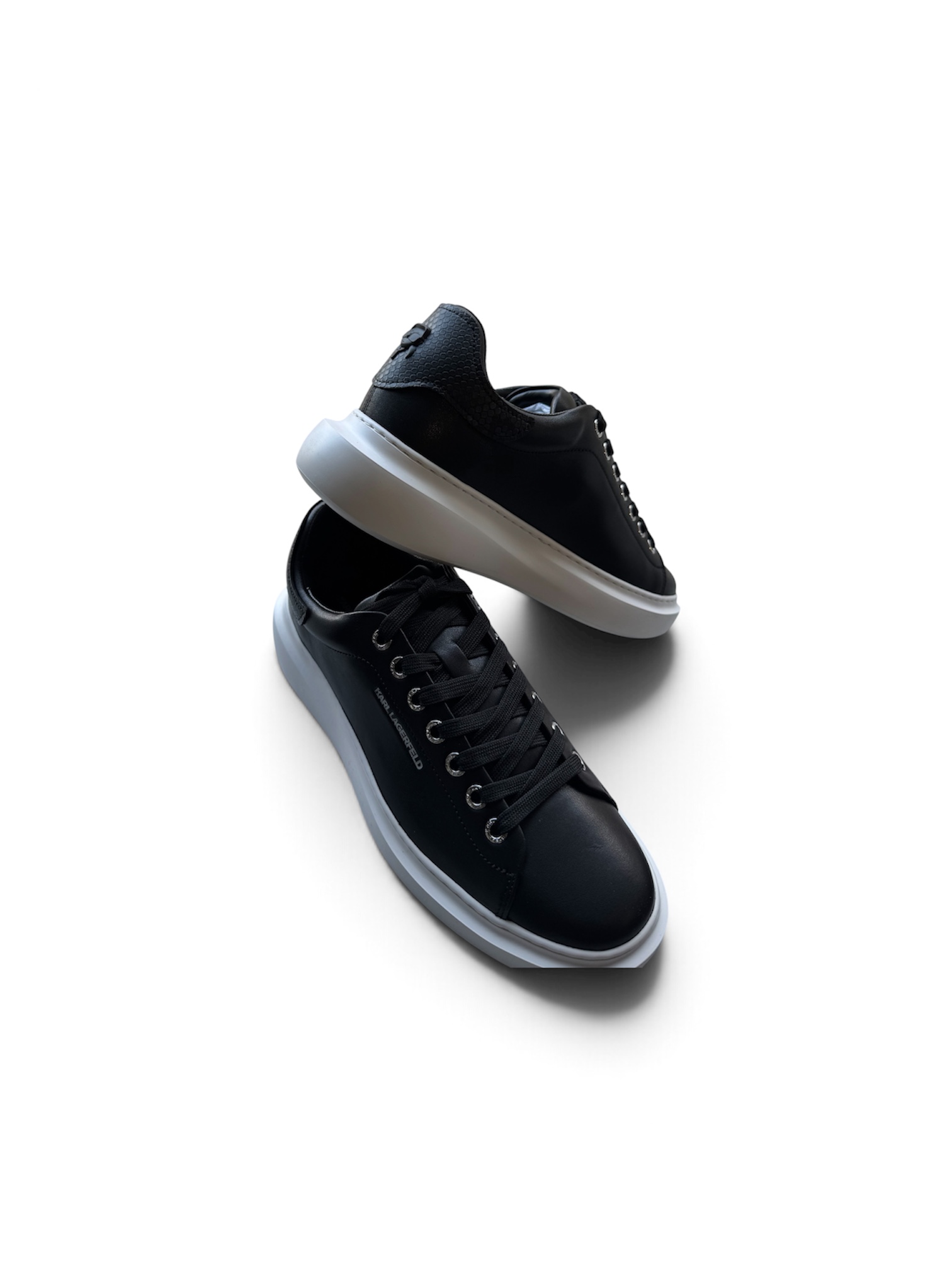 Ανδρικά Δερμάτινα Kore Python Tab Sneakers Μαύρα Karl Lagerfeld KL56584-000 Black