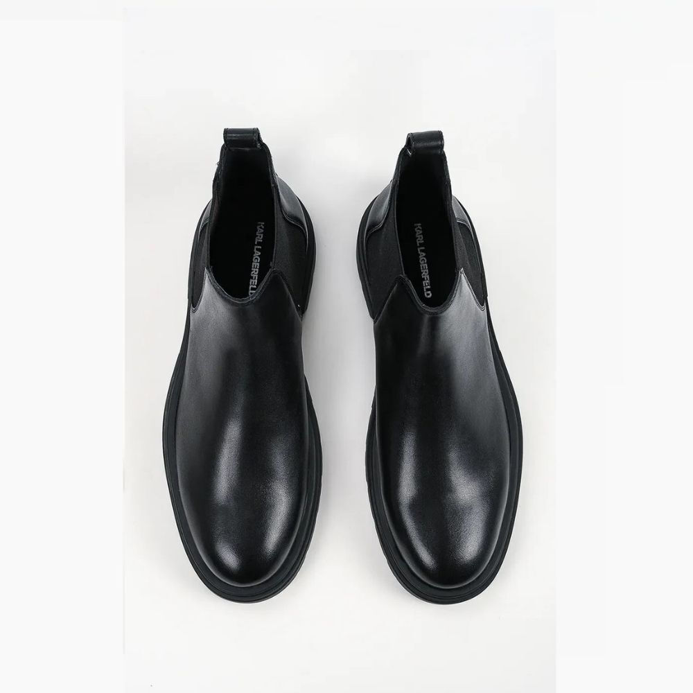 Ανδρικά Δερμάτινα Koby Lug Chelsea Μποτάκια Μαύρα Karl Lagerfeld KL11836-000 Black