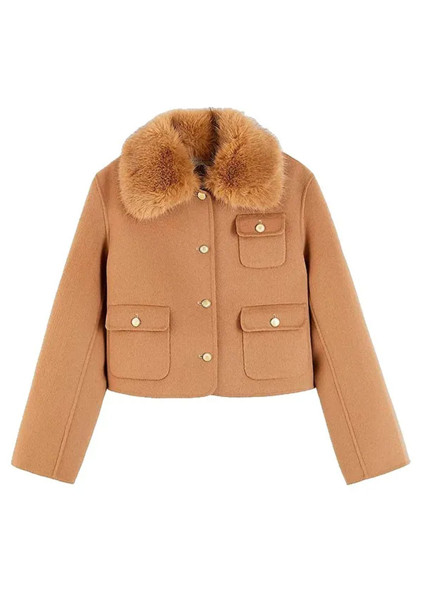 Γυναικείο Μάλλινο Τζάκετ Καμηλό Tommy Hilfiger WW0WW52914-GWA