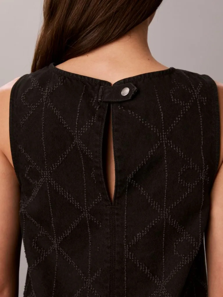 Γυναικείο Αμάνικο Τζιν Φόρεμα Μαύρο Calvin Klein LV047H781G-4B3
