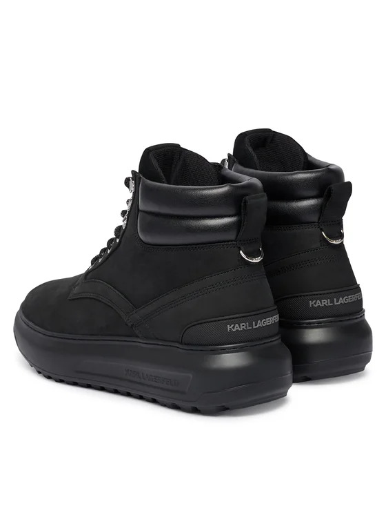 Ανδρικά Δερμάτινα Kapri Lug Μποτάκια Μαύρα Karl Lagerfeld KL57548-20X Black