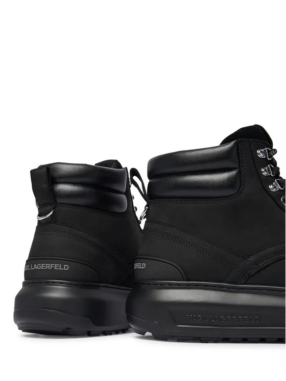 Ανδρικά Δερμάτινα Kapri Lug Μποτάκια Μαύρα Karl Lagerfeld KL57548-20X Black