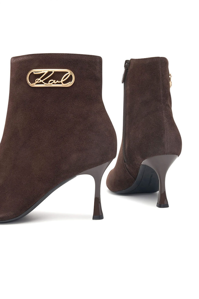 Γυναικεία Δερμάτινα Sienna Signia Μποτάκια Καφέ Karl Lagerfeld KL32747-544 Brown