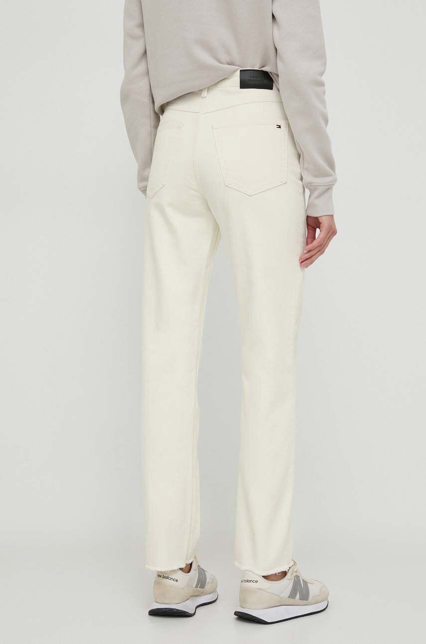Γυναικείο Classic Straight Παντελόνι Εκρού Tommy Hilfiger WW0WW40642-1CE