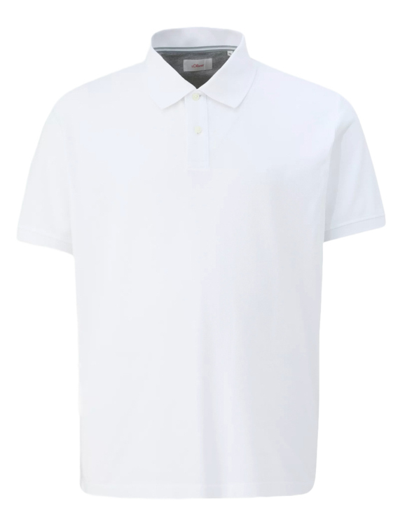 Ανδρικό Plus Size Polo Λευκό S.Oliver 2139798-0100
